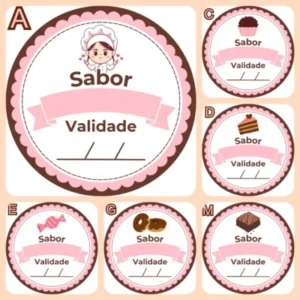 Adesivo Sabor e Validade (Vários Modelos)